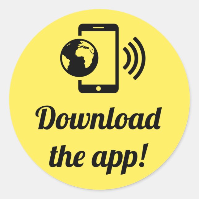 Adesivo Redondo Baixe O Aplicativo! (Frente)