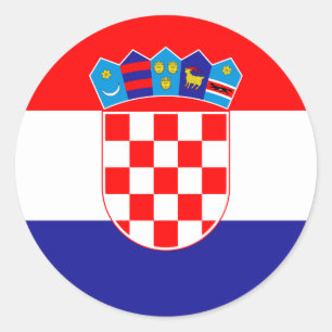 Adesivo Redondo Baixo custo! Bandeira croata