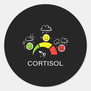 Adesivo Redondo Baixos níveis de cortisol v meme Baixos níveis de