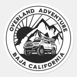 Adesivo Redondo Baja California Overland Truck