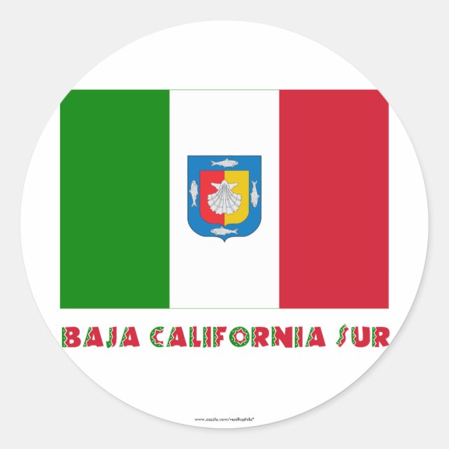 Adesivo Redondo Baja California Sur Unofficial Flag (Frente)