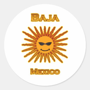 Adesivo Redondo Baja México Sun enfrenta o ícone