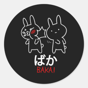 Adesivo Redondo Baka Anime Ga Otaku Rabbit Slap Japonês
