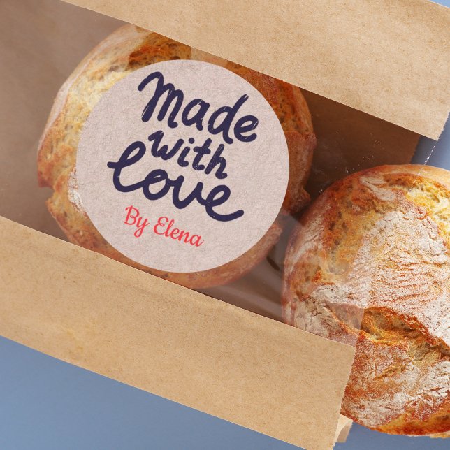Adesivo Redondo Baked with love Craft Paper (Criador carregado)