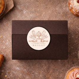 Adesivo Redondo Baker Pastry Chef Baking Tools Product Labels