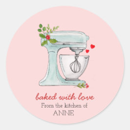 Adesivo Redondo Bakers de aglomerado de aquarelas do Holiday