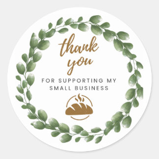 Adesivo Redondo Bakery Baked Good Thank You Round Sticker