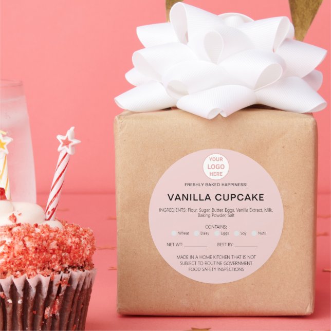 Adesivo Redondo Bakery Home Allergy Legal License Business Sticker (Festa)