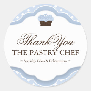 Adesivo Redondo Bakery Obrigado, Stickers