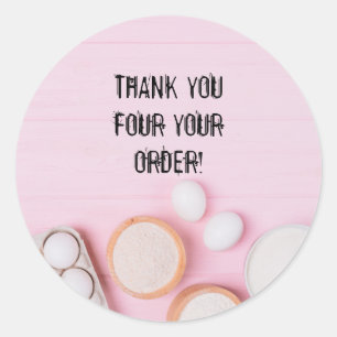 ADESIVO REDONDO BAKERY PERSONALIZÁVEL, OBRIGADO A VOCÊS
