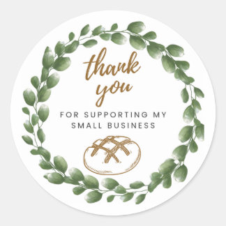 Adesivo Redondo Bakery Sourdough Thank You Round Sticker