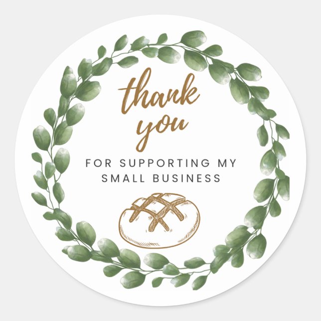 Adesivo Redondo Bakery Sourdough Thank You Round Sticker (Frente)