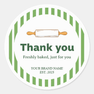 Adesivo Redondo Bakery Thank You Sticker - Custom Baking Design