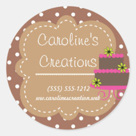 Adesivo Redondo Baking and Bakery Boutique, Bolinhas castanha
