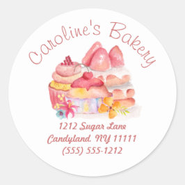 Adesivo Redondo Baking and Bakery Boutique, Cupcakes e pastéis