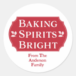Adesivo Redondo Baking Espíritos Brilhantes Baking Natal