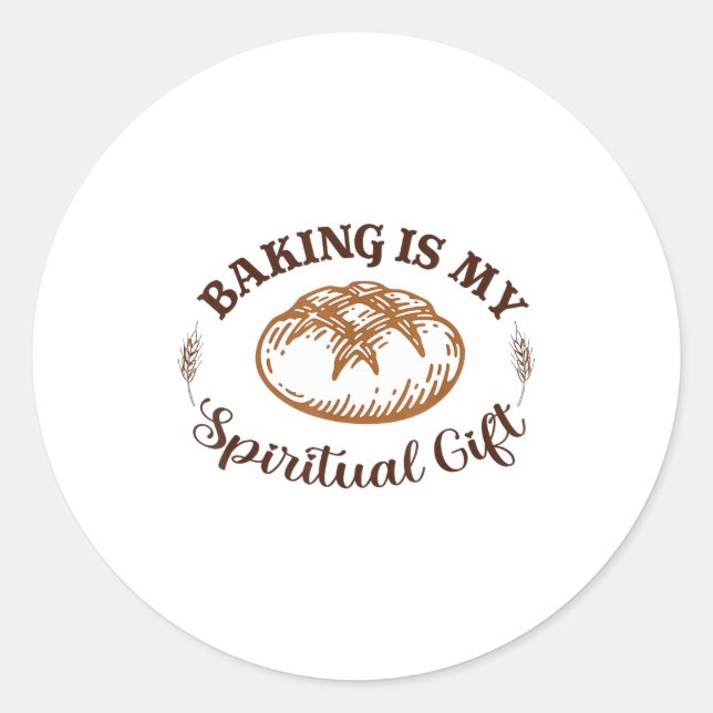 Adesivo Redondo Baking Is My Sritual Gift Funny Bake Lover Pastry  (Frente)