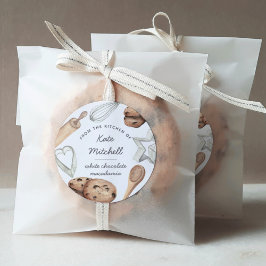 Adesivo Redondo Baking personalizado de cozinheiros com aquarela