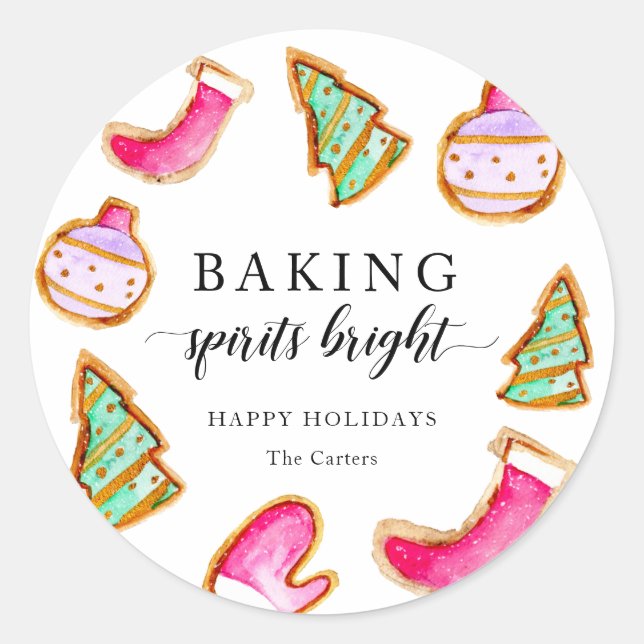 Adesivo Redondo Baking Spirits Bright Baking Party Simples (Frente)