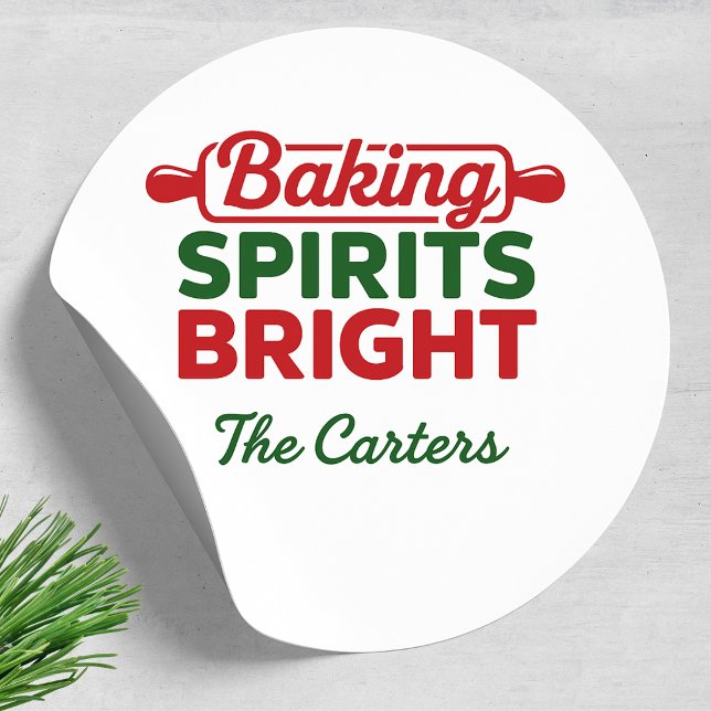 Adesivo Redondo Baking Spirits Bright Holiday (Criador carregado)
