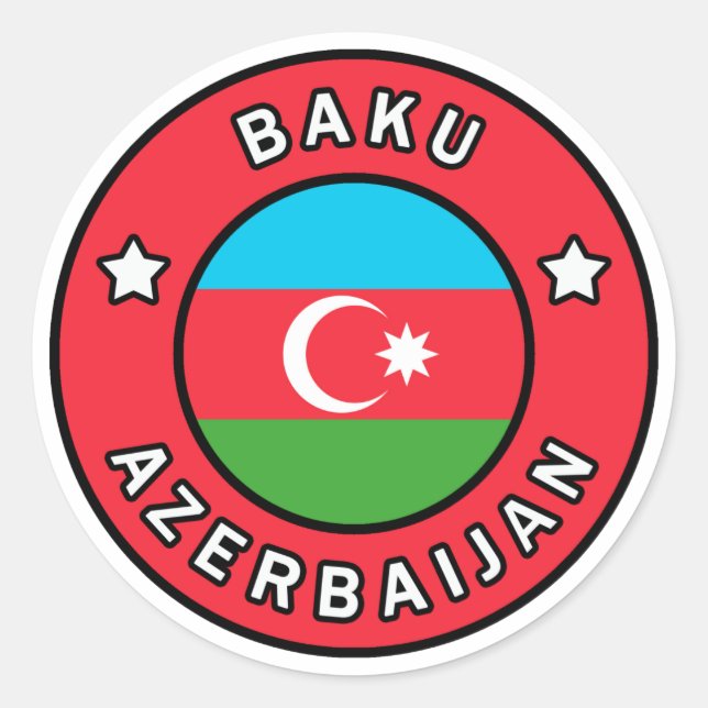 Adesivo Redondo Baku Azerbaijão (Frente)
