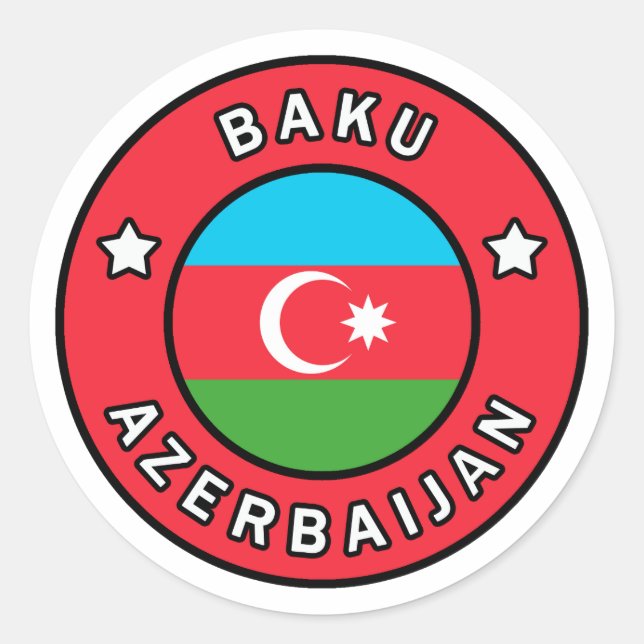Adesivo Redondo Baku Azerbaijão (Frente)