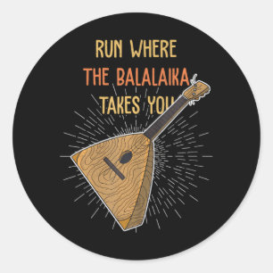 Adesivo Redondo Balalaika Balalaika player Instrumento musical