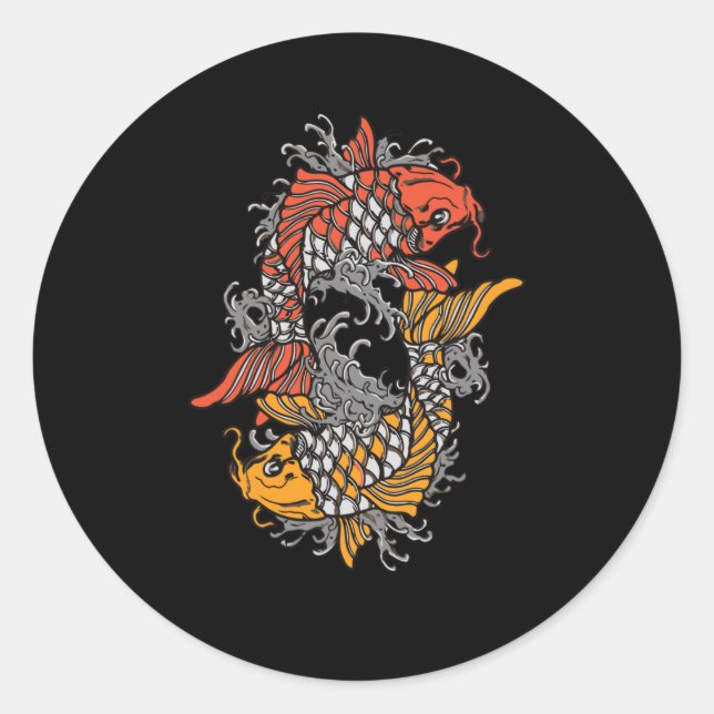 Adesivo Redondo Balancing Koi (Frente)