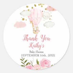 Adesivo Redondo Balão de Ar Quente Selva Animais Dourados Dot Glit