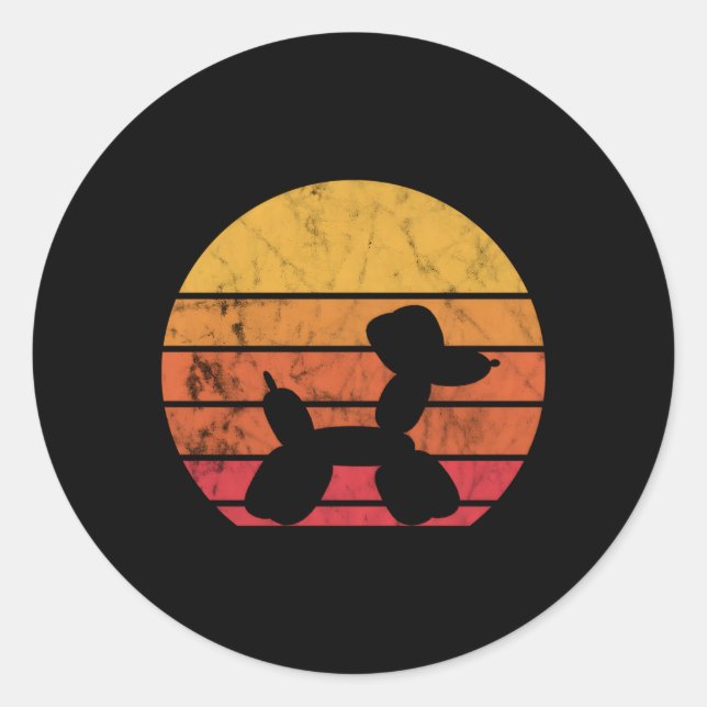 Adesivo Redondo Balão de Balão de Animais Balões Twister (Frente)