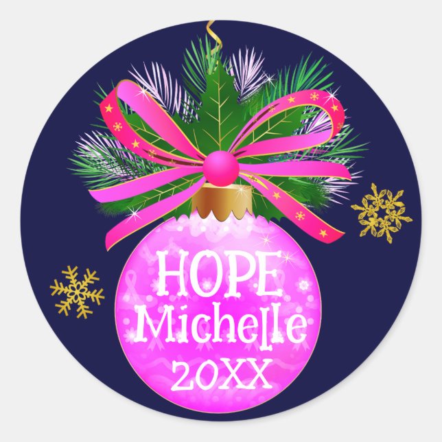 Adesivo Redondo Balão de Fita Rosa Único (Frente)