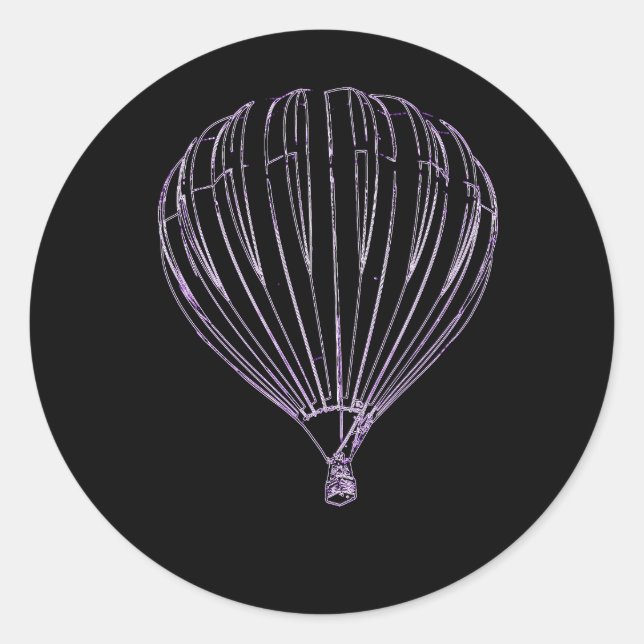 Adesivo Redondo Balão Roxo esboçado (Frente)