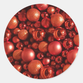 Adesivo Redondo Balas Vermelhas de decoração de Natal
