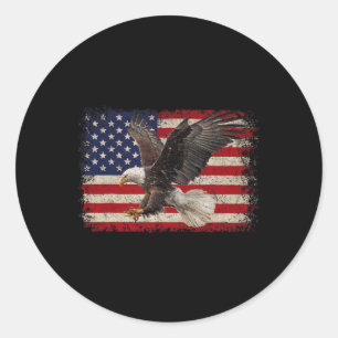 Adesivo Redondo Bald Eagle 4 De Julho Americano Flag Eagle Pat