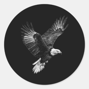 Adesivo Redondo Bald Eagle 4 de julho Homens Mulheres Crianças Ea