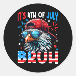 Adesivo Redondo Bald Eagle Bruh 4 De Julho, 4 De Julho, Homens K