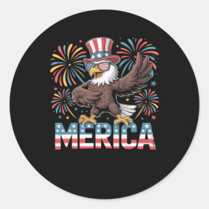 Adesivo Redondo Bald Eagle Dancing "merica Tee Funny Patriotic Usa