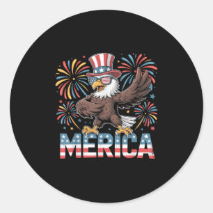 Adesivo Redondo Bald Eagle Dancing "merica Tee Funny Patriotic Usa