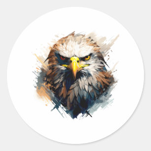 Adesivo Redondo Bald Eagle Falconer Hunter Nature Ornithologista