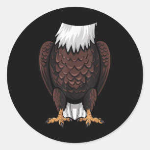 Adesivo Redondo Bald Eagle Halloween Custa Crianças Simples Engraç