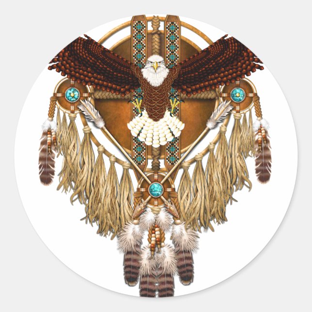 Adesivo Redondo Bald Eagle Mandala - revista (Frente)