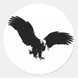 Adesivo Redondo Bald Eagle Silhouette