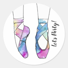 Adesivo Redondo Balé Ballerina Festa de aniversário