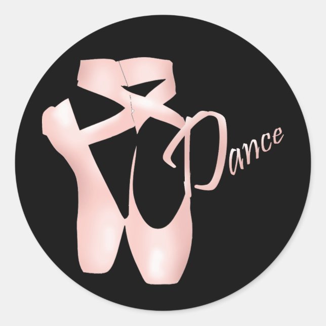 Adesivo Redondo Balé Ballerina Pink Calçados Dance Sticker (Frente)