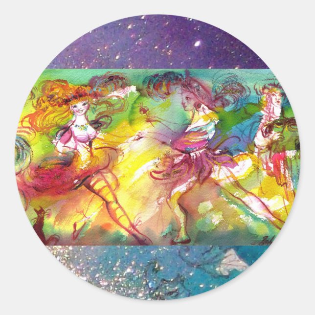 Adesivo Redondo BALÉ CARNIVAL / Mascarada veneziana,dança,música (Frente)