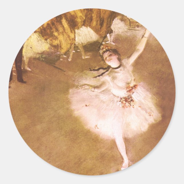 Adesivo Redondo Balé Dancer Degas Star Painting (Frente)