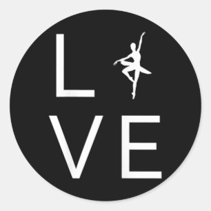 Adesivo Redondo Balé De Amor Para Ballerina Dancer Lover Dance Sil