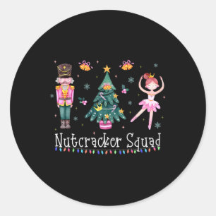 Adesivo Redondo Balé de Nutcracker de Natal Dançando Mulheres Cria