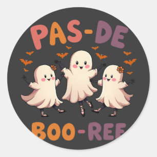Adesivo Redondo Balé de Pas de boo ree Spooky Dance Ghost