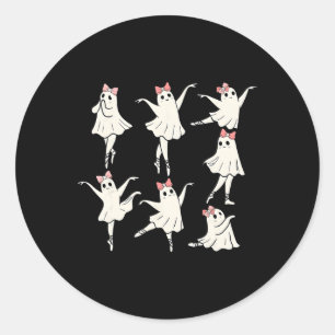 Adesivo Redondo Balé Fantasma balé Dançarino Spooky Dance Professo